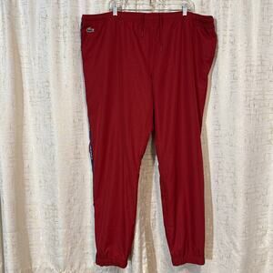 Lacoste‎ Logo Band Tennis Red Track Pants Blue Side Stripe Drawstring Men's 4XL